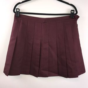 American Apparel Gabardine Tennis Skirt in Truffle